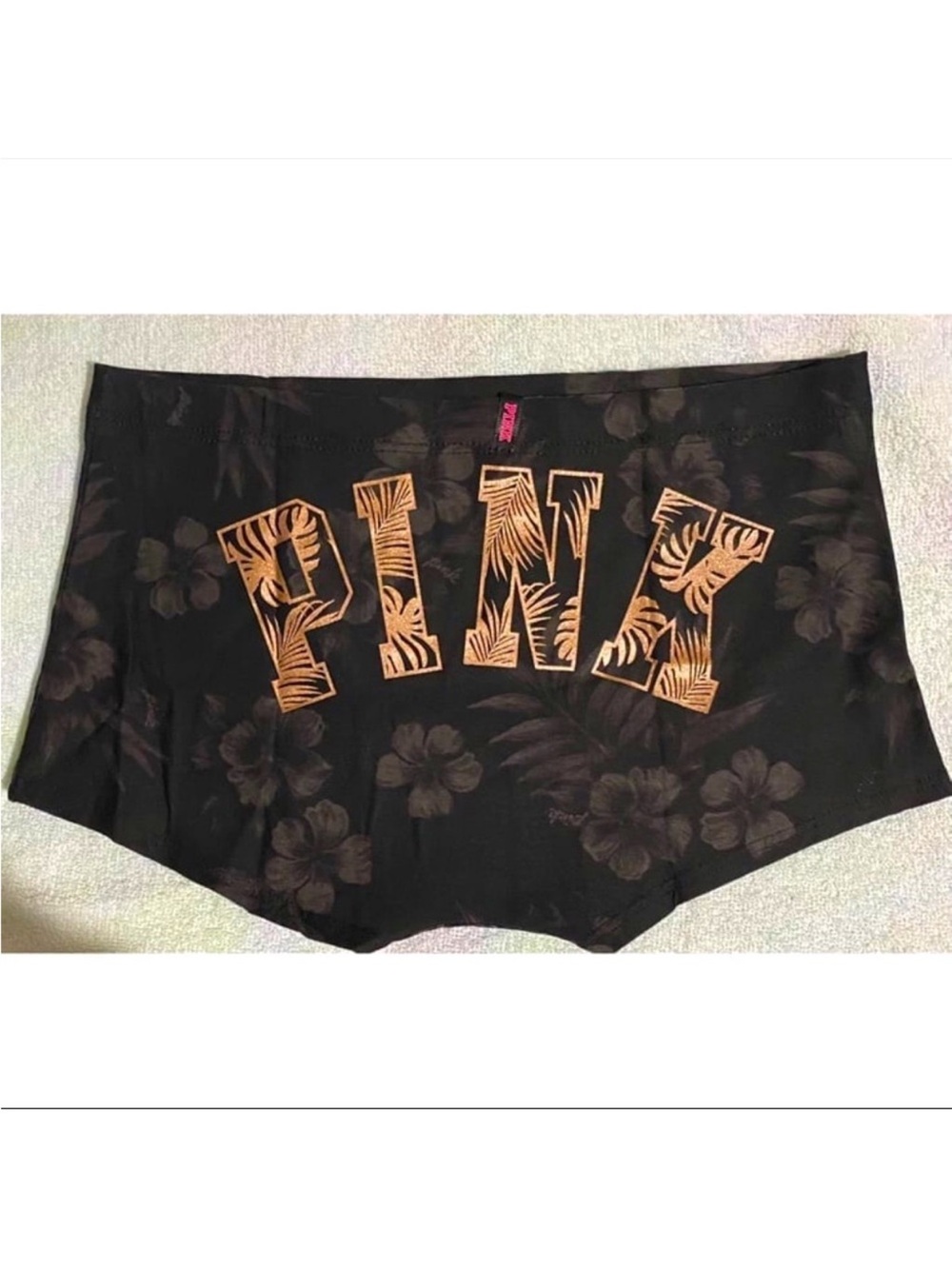New Victoria’s Secret Pink boyshort panties PINK panties black floral panties